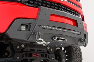 Chevrolet Silverado 1500 Hidden Winch Bumper - Rough Country - Standard 4.5in X 10in 4 Bolt Winch Mount - '19-'22 Chevrolet Silverado 1500 Hidden Winch Bumper - Rough Country - Standard 4.5in X 10in 4 Bolt Winch Mount - '19-'22